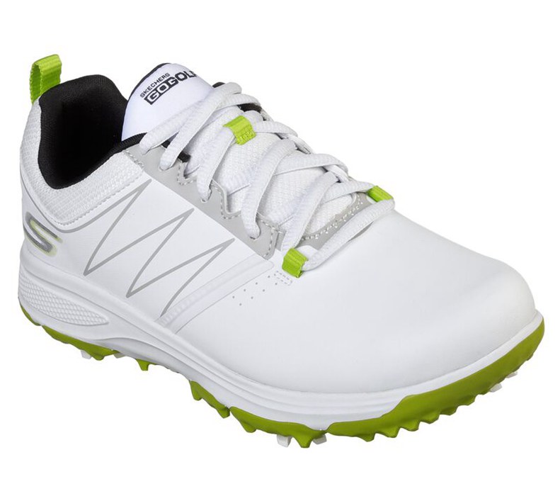 Skechers Go Blaster - Boys Golf Shoes White/Light Green [AU-IC1613]